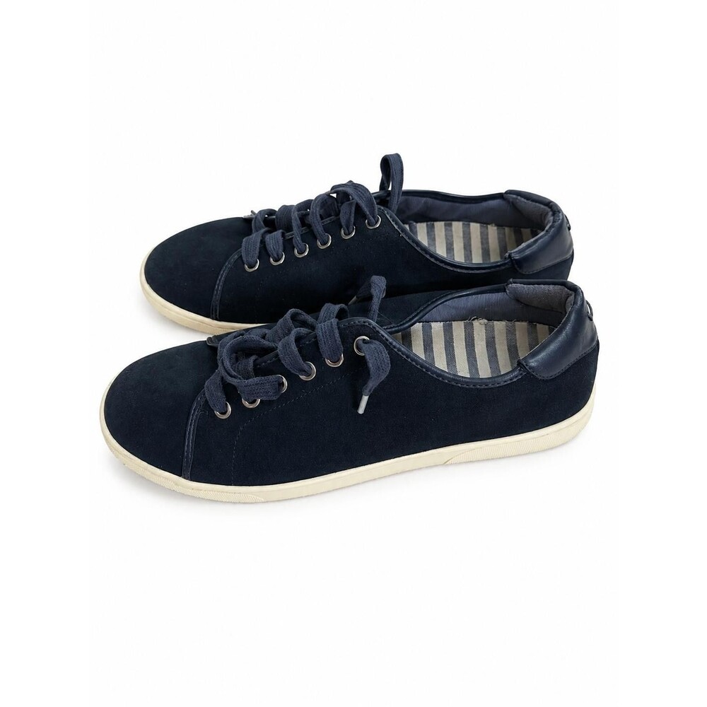 Vionic Brinley Nautical Navy Blue Suede Lace Up Sneakers Womens 9.5
